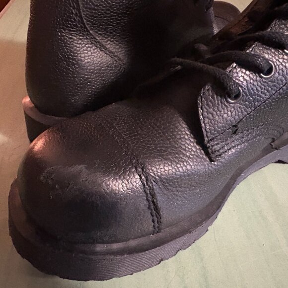 Dr Doc Martens Black Leather Cap Toe Grunge Boots UK 8 Mens 9 Womens 10 - Picture 7 of 12